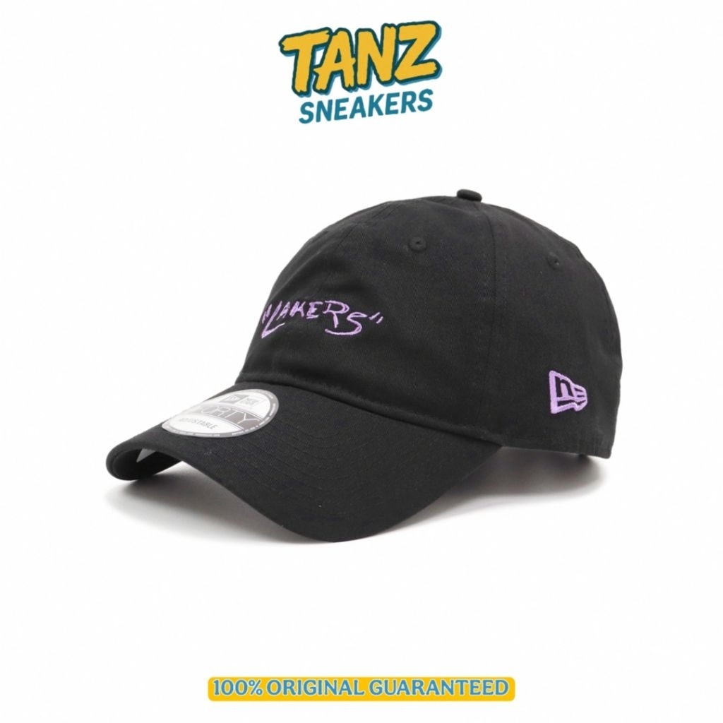 TOPI NEW ERA 9FORTY LA LAKERS LEAUGE SCRIPT BLACK PURPLE ORIGINAL RESMI