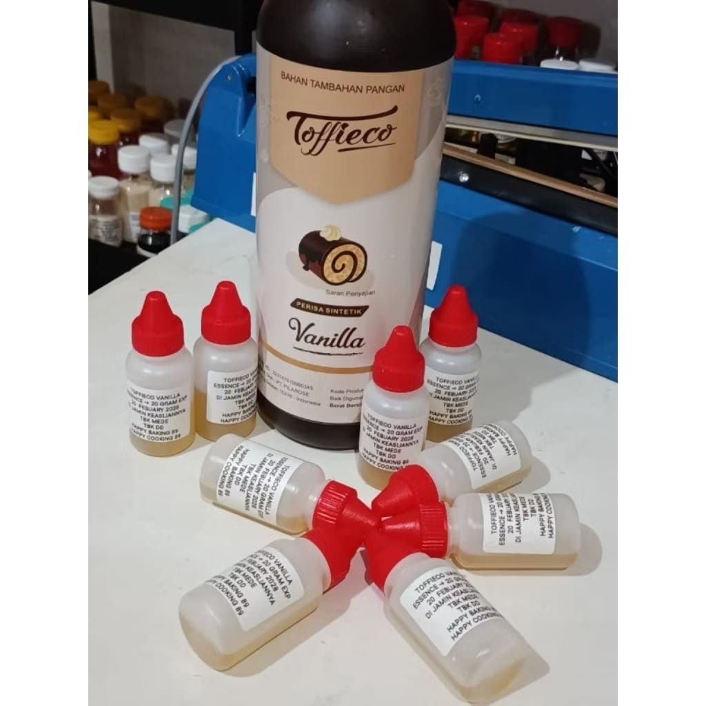 REPACK TOFFIECO FLAVOUR ESSENCE 20 G VANILA/KOPI MOKA/TUTY FRUTY/PISTHACIO/ES TELER/BUMBU LAPIS