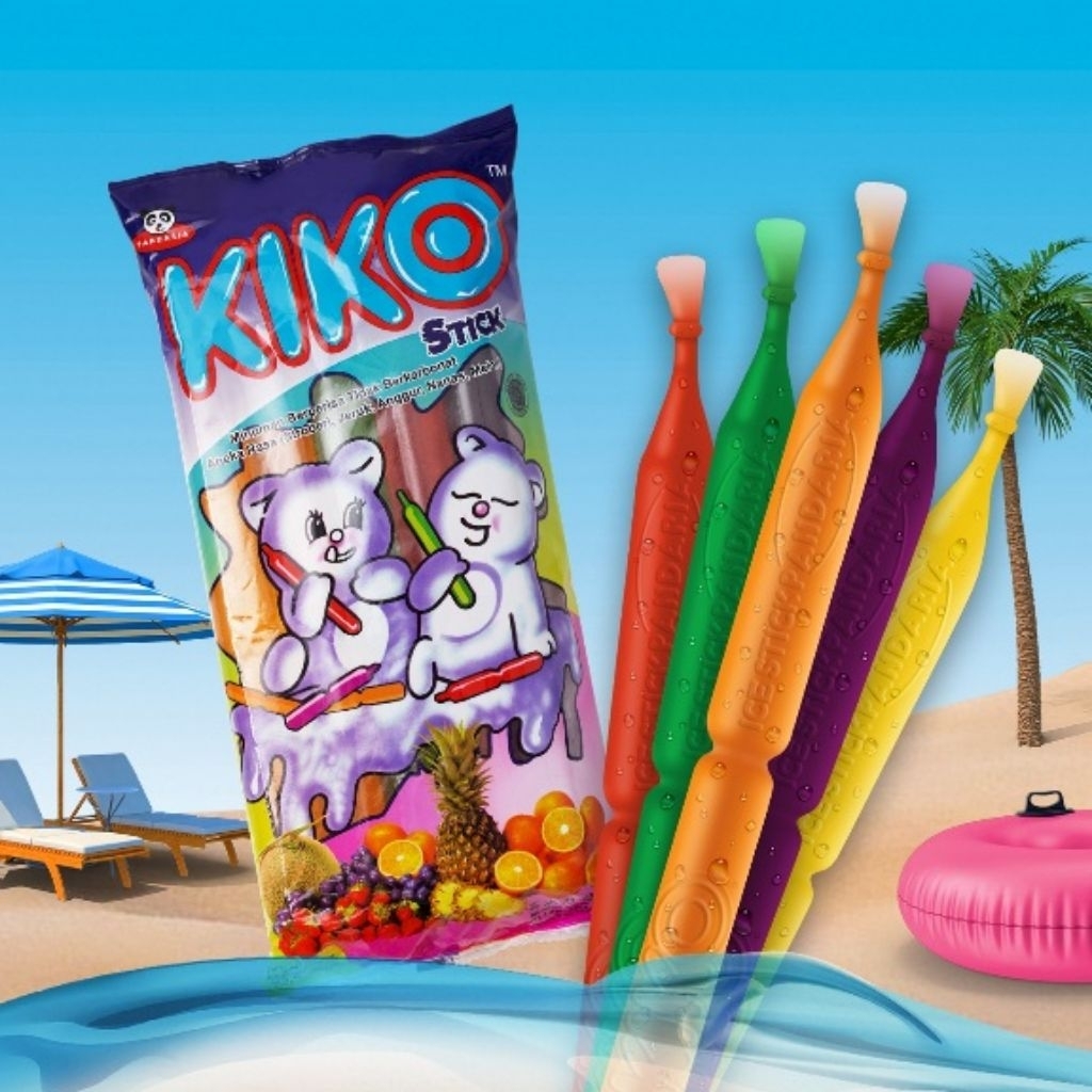 KIKO Es Stik Jelly - 10 Sticks, Rasa Buah Alami, Berserat Tinggi