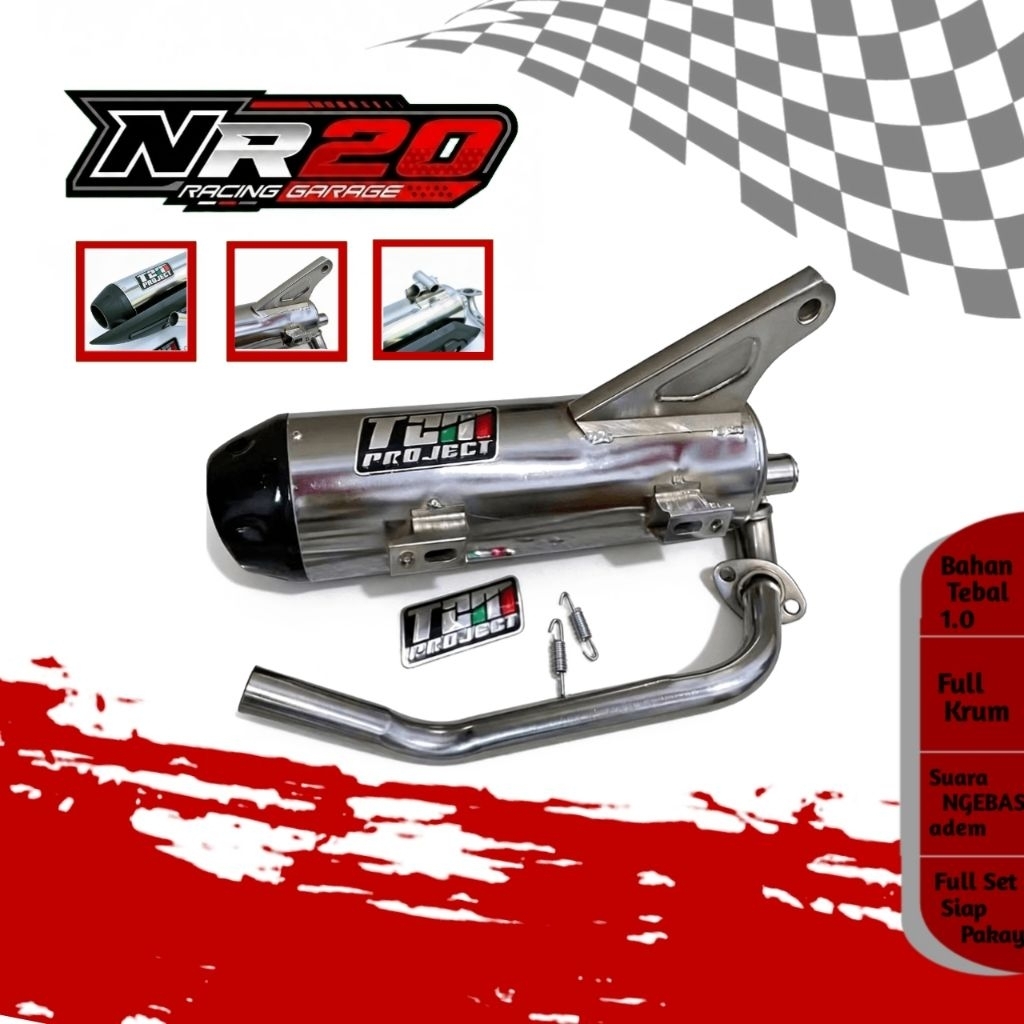 Knalpot copy TZM PROJECT KRUM YAMAHA MIO SMILE MIO SPORTY MIO SOUL KARBU FINO KARBU suara adem