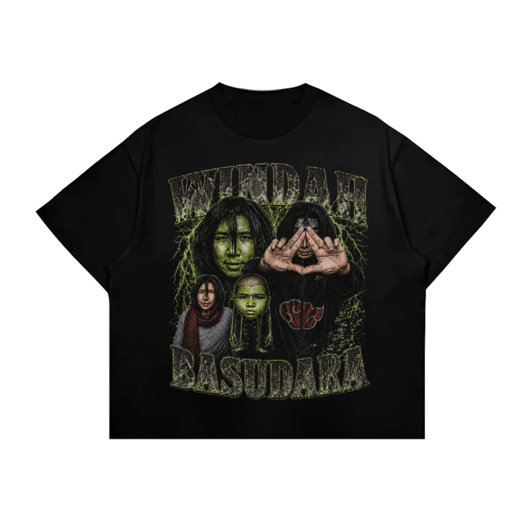 T-SHIRT WINDAH BASUDARA BOOTLEG | STREAMER WINDAH BASUDARA | KAOS BAJU OVERSIZE HITAM | PRIA WANITA 