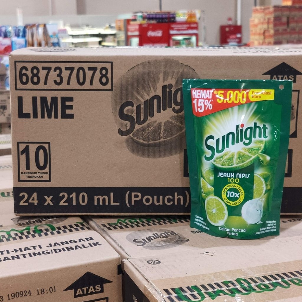 SUNLIGHT 210ML (dikirim 1 dus isi 24 pcs) - SABUN CUCI PIRING SUNLIGHT 5000