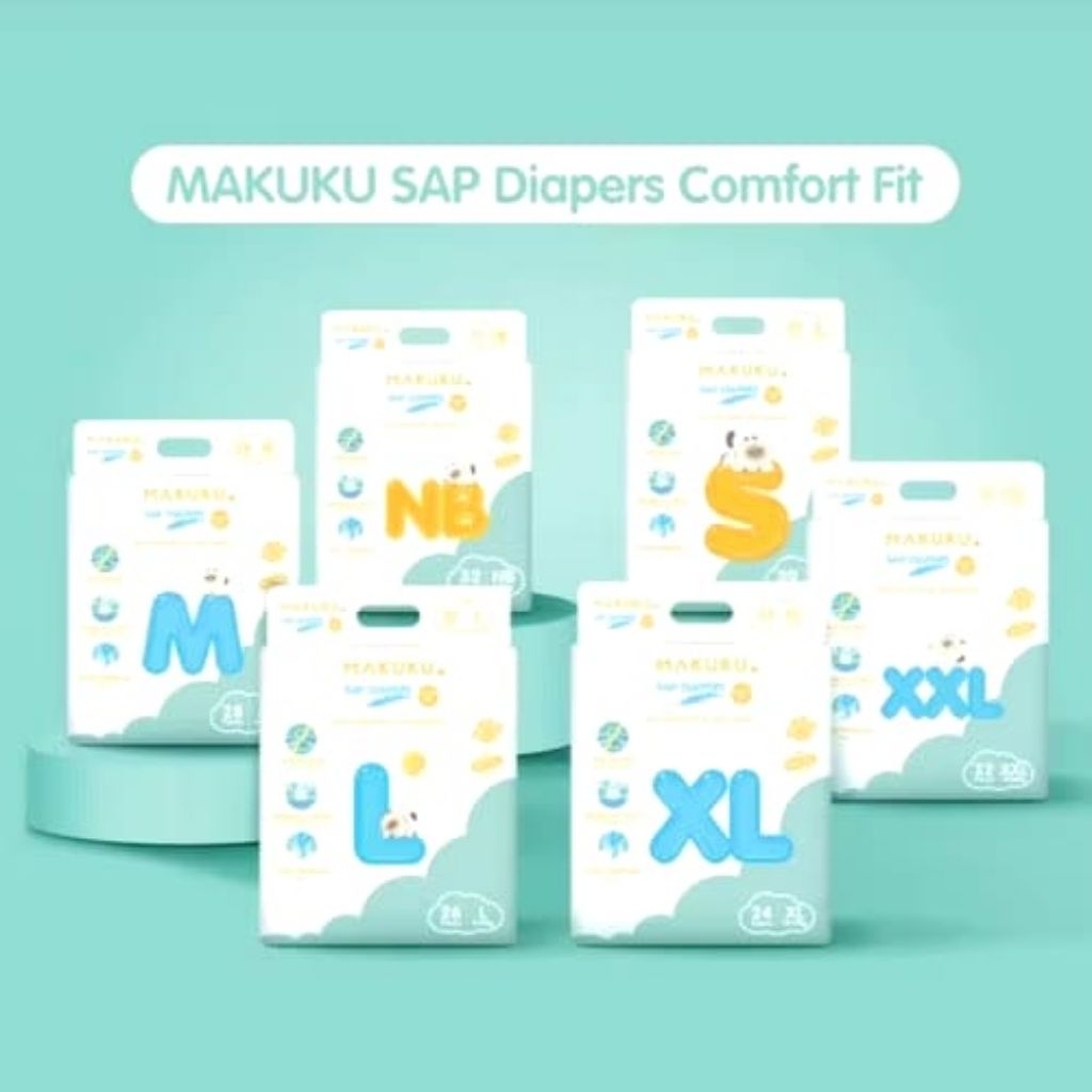 (TERMURAH POPOK) Pampers Makuku Comfort Fit S38 M28 L26 XL24 XXL22