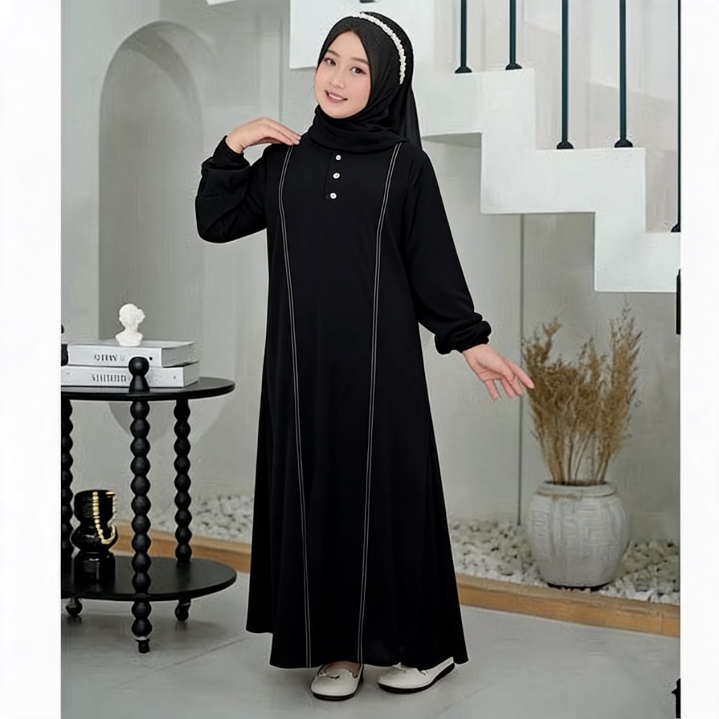 Gamis Anak Terbaru Rekomondasi Usia 5-13 Tahun Baju Anak Model Masakini set dewasa Sabrina anti uv