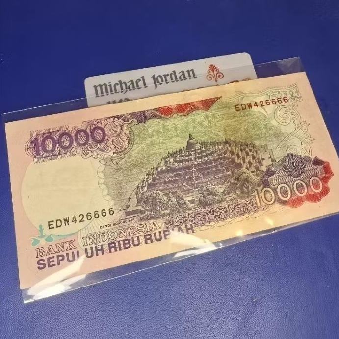 10000 rupiah hamengku buwono nomer seri genap almost solid 426666