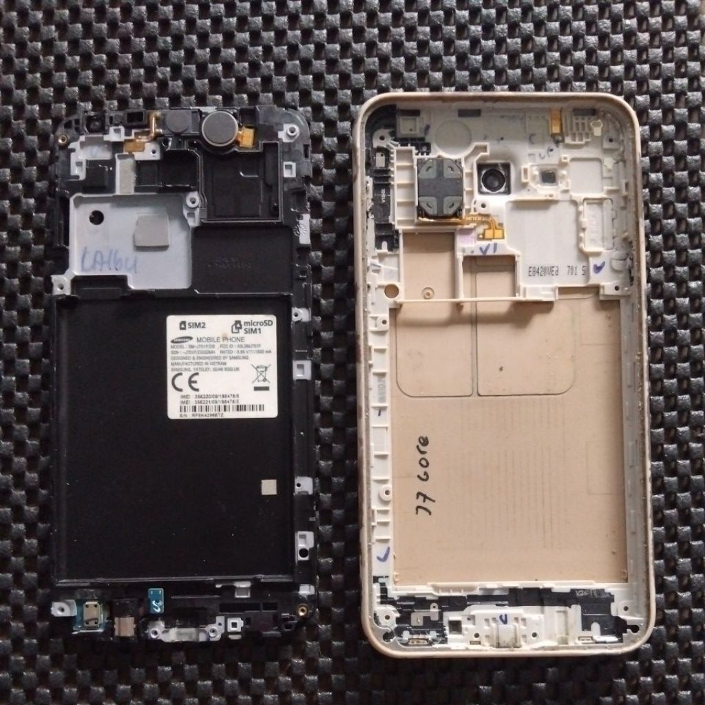 Tulangan Lcd, rulangan tengah & bacdore ori Samsung j7 core