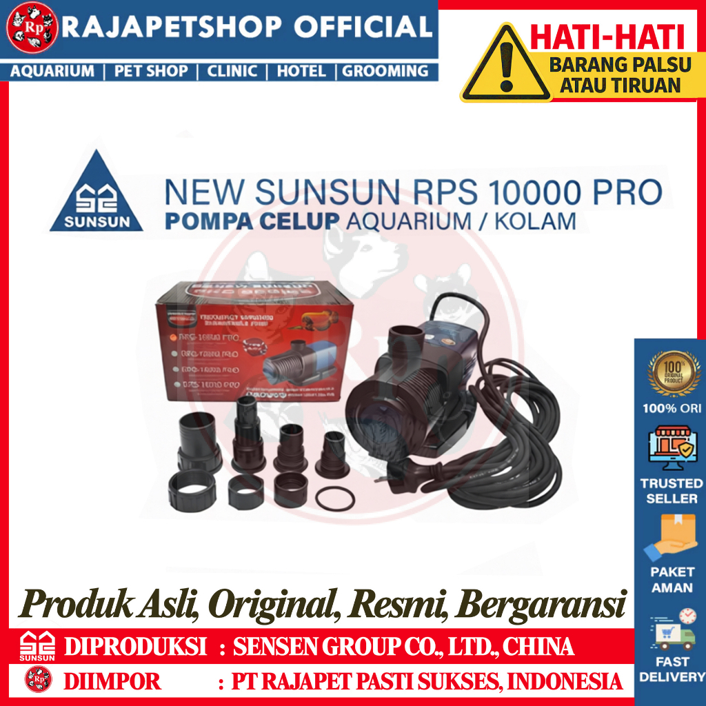 NEW SUNSUN RPS 10000 PRO Pompa Air Celup Kolam Aquarium