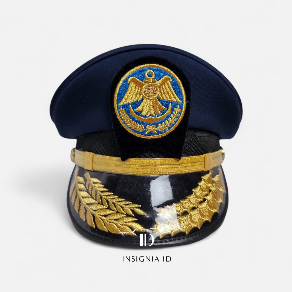 TOPI PET DISHUB PDU DINAS PRHUBUNGAN PRIA 2 RAY KEMENHUB GOL 4C-4E PREMIUM