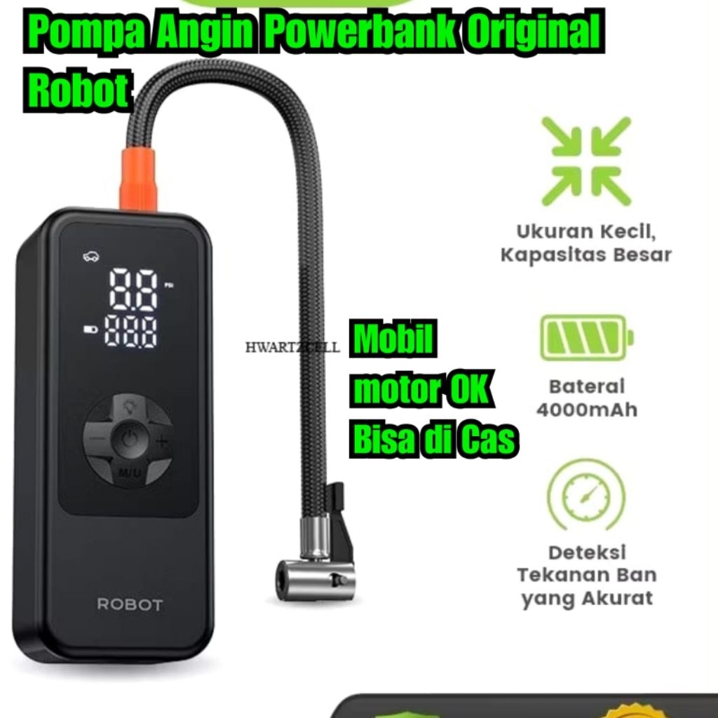Pompa angin ban rechargeable Original robot powerbank pompa ban angin cas robot pompa angin cas pres