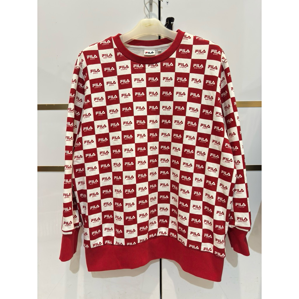 Crewneck baju lengan panjang FILA AOP rare langka