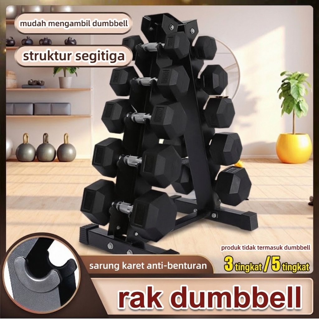 Rak Barbel Untuk Gym Dan Rumah Tempat Penyimpanan Barbel Rak Dumbell Vertical Rak Dumble Triangle