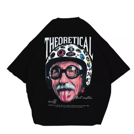 THEORETICAL OVERSIZE T-SHIRT / BAJU KAOS OVERSIZE PRIA DISTRO ALBERT EINSTEIN / KAOS ALBERT EINSTEIN