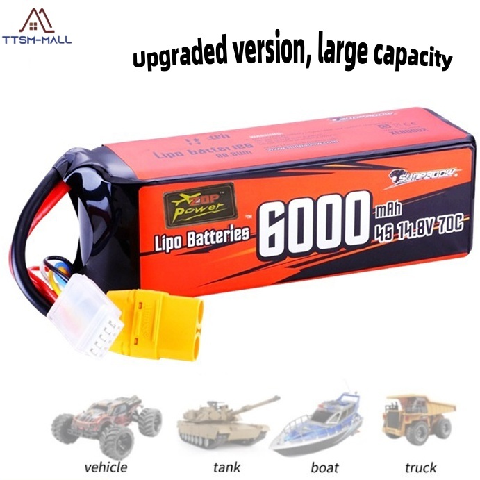 Lipo ZOP Power 3S 4S  11.1V 14.8V 6000mAh 70C XT60 RC Car Drone Flight