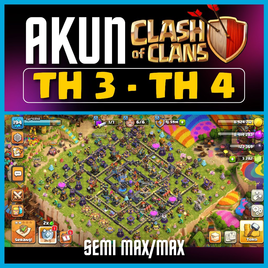 Akun Coc Murah Th rendah th3-4