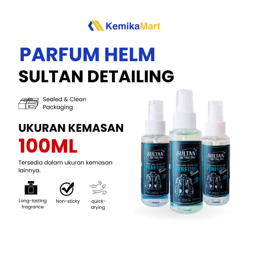 Parfum / Perfume Helmet /Jaket Kulit Sultan Detailing Varian Bubble Gum, Red Wine, Sweet Melon 100 m