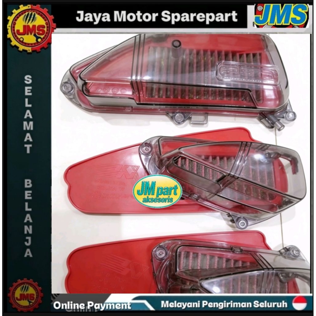 Cover Filter Udara Smoke Transparan + Filter Saringan Udara Scoopy Beat Genio