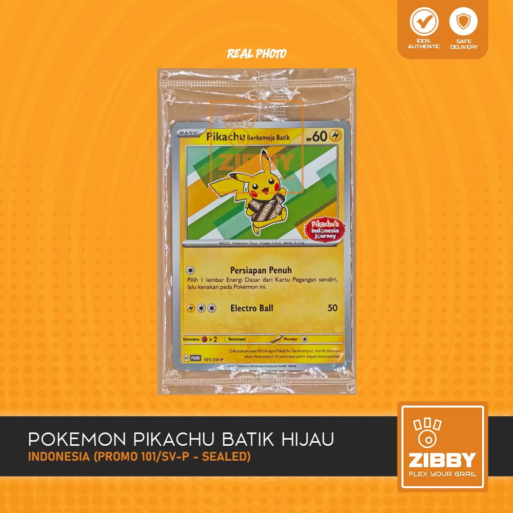 POKEMON Pikachu Batik Promo - 101 / SV-P Hijau TCG Sealed Kartu Card