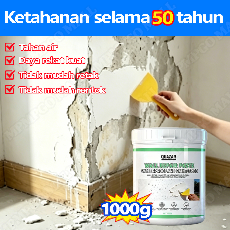Dempul tembok retak dan bolong 1KG dempul instan tembok Wall repair pasta dempul dinding anti air Pe