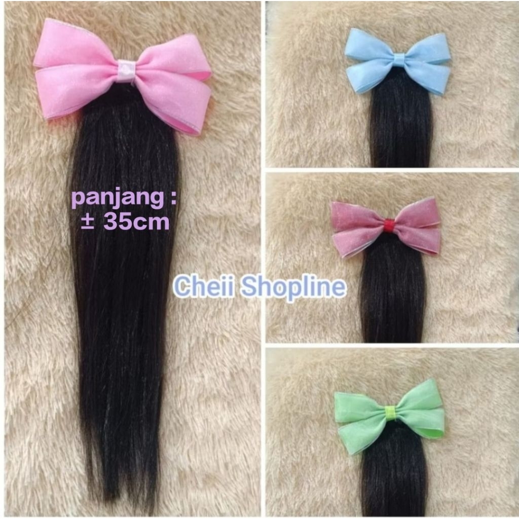 Cheii - 1pc (35L) Rambut jepit pita lurus 35cm smoothing anak / Rambut palsu sintetis hair extention