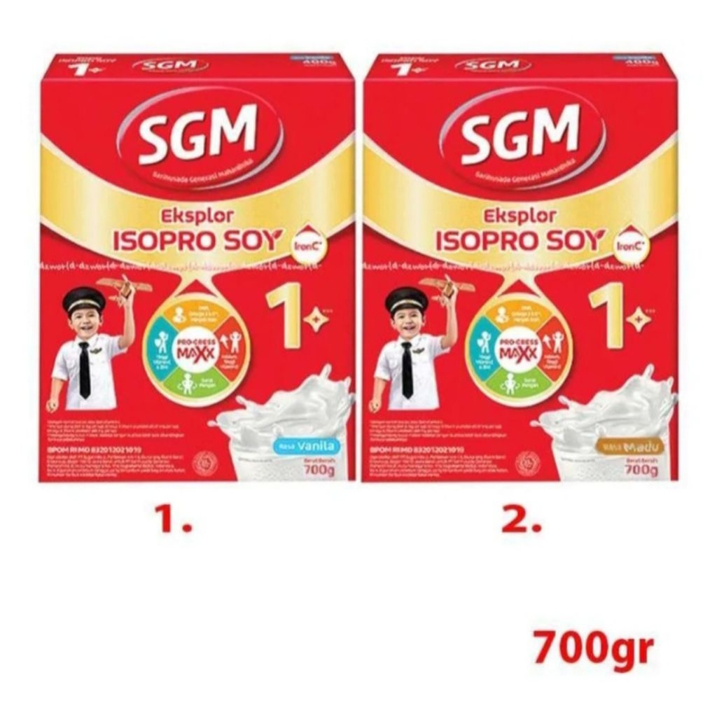 SGM Susu Soya 1-5 Tahun Rasa Madu & Vanila 700gr Eksplor Soya untuk anak-anak.
