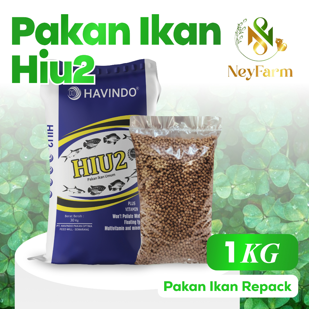 Pakan ikan Hiu2 Dan Hiu3 Pelet Pakan Ikan Lele Nila Gurame Kemasan Repack 1kg