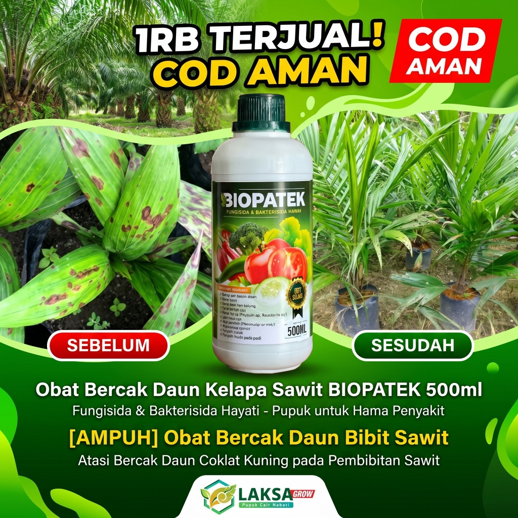 FLASH SALE BIOPATEK 500ML Obat Sawit Fungisida Bakterisida Hayati Ampuh Atasi Bercak Daun Kelapa Saw