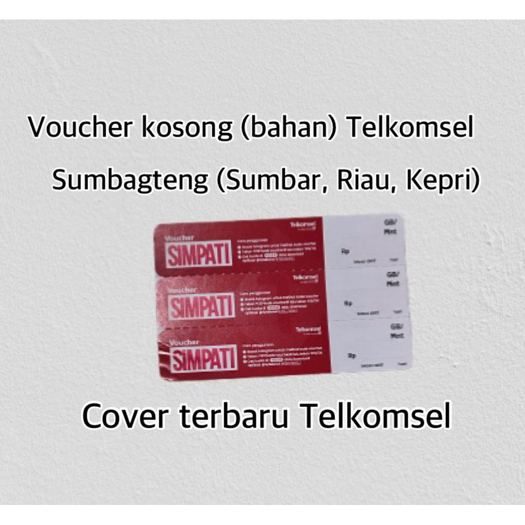 Voucher Kosong Telkomsel Sumbagteng (Riau, Sumbar, Kepri) - 1 SN