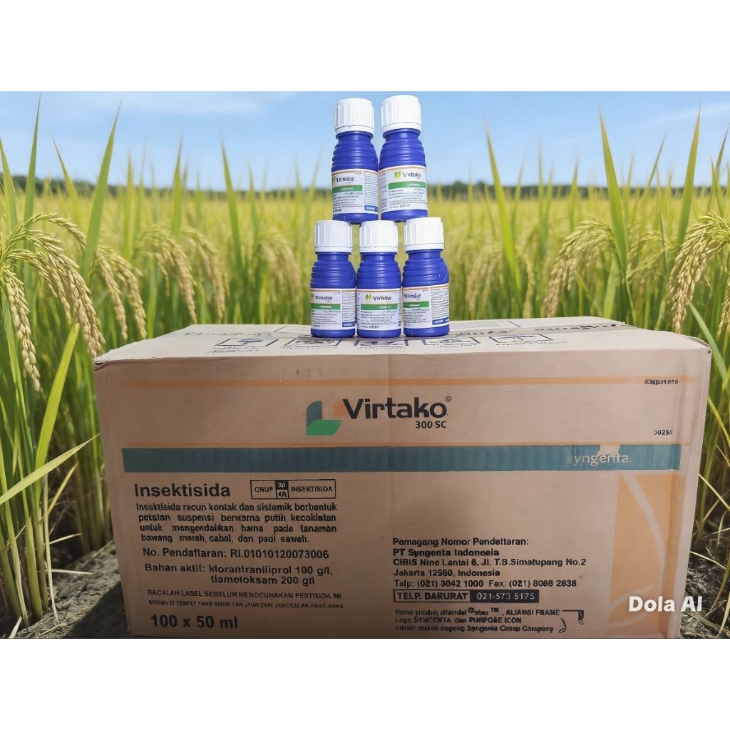 Insektisida Virtako 50ml 1 karton isi 100 botol - Cepat Serap, Kontak dan Sistemik, Efektif untuk Pa