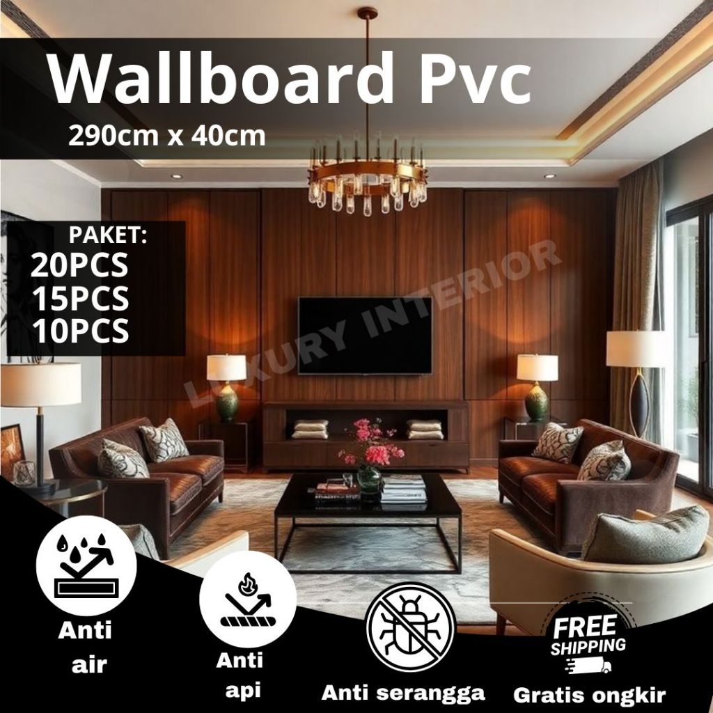 Wallboard WPC/ Wallboard Panel PVC/ Wallboard hiasan dinding Desain Modern Aestetik