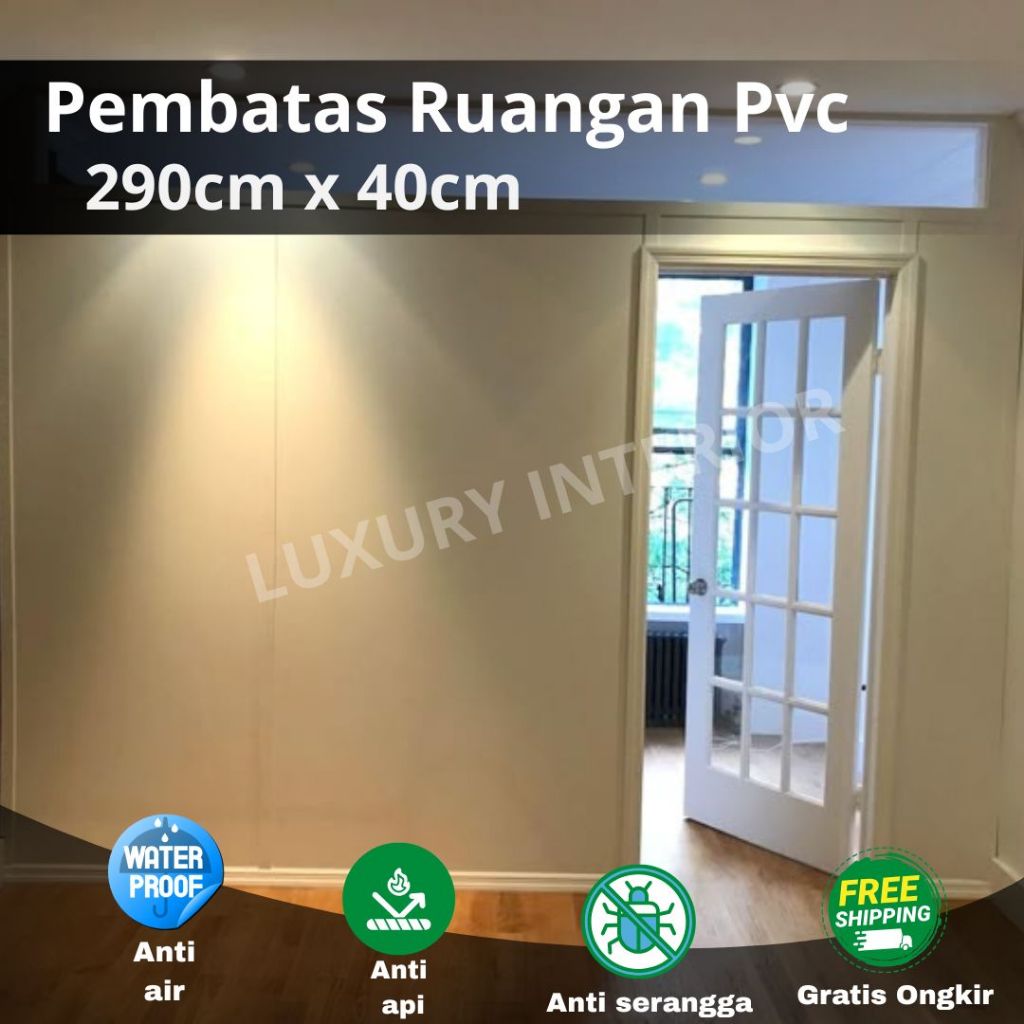 Penyekat Ruangan PVC Partisi Pembatas Ruangan Portable Anti Rayap WaterProof Desain Minimalis