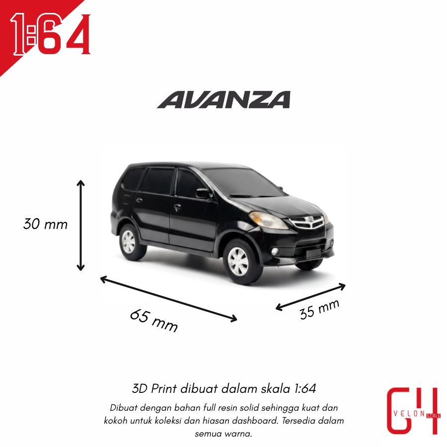 Diecast Miniatur Toyota Avanza Old Skala 1:64 FULL Custom Warna dan Platnomor
