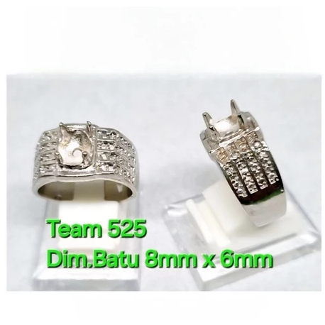 Ring Emban Alpaka Super Dim Bulat Kecil 8x6mm Cakar Gigi Motif / Pengikat Ring Cincin Batu Akik Ecer