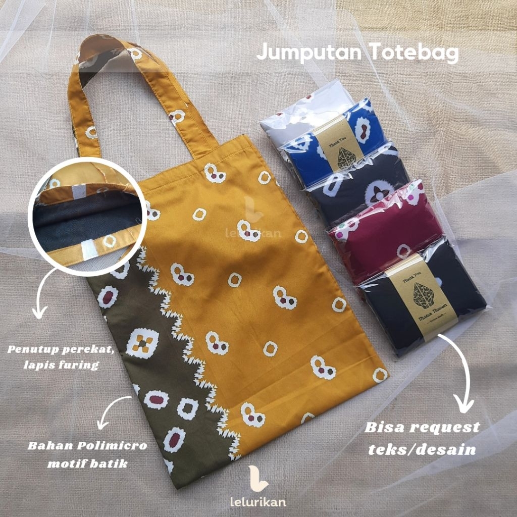 Jumputan Totebag Wanita Tas Motif Batik Souvenir Hajatan Jogja