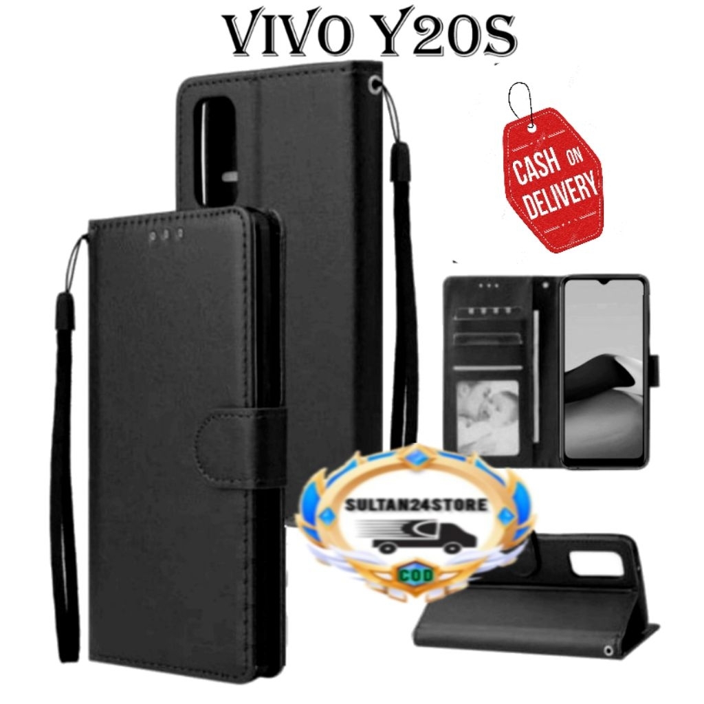 Case Dompet Case Leather Flip For VIVO Y12S Y20 Y20s