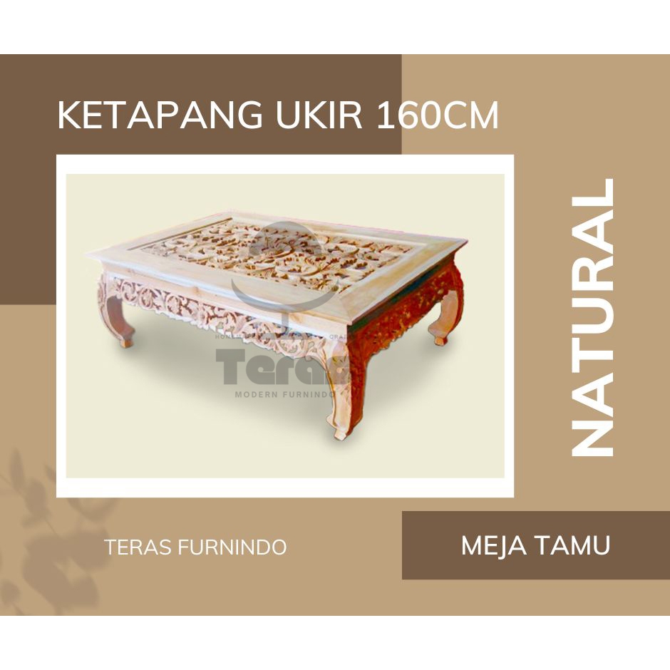 Meja Ketapang Ukir | Meja Lesehan | Meja Tamu Kayu Jati