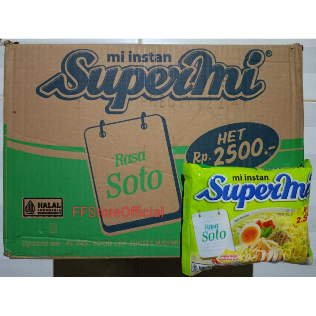 Supermi Mie Instant Rasa Soto 1 Dus isi 40 Bks
