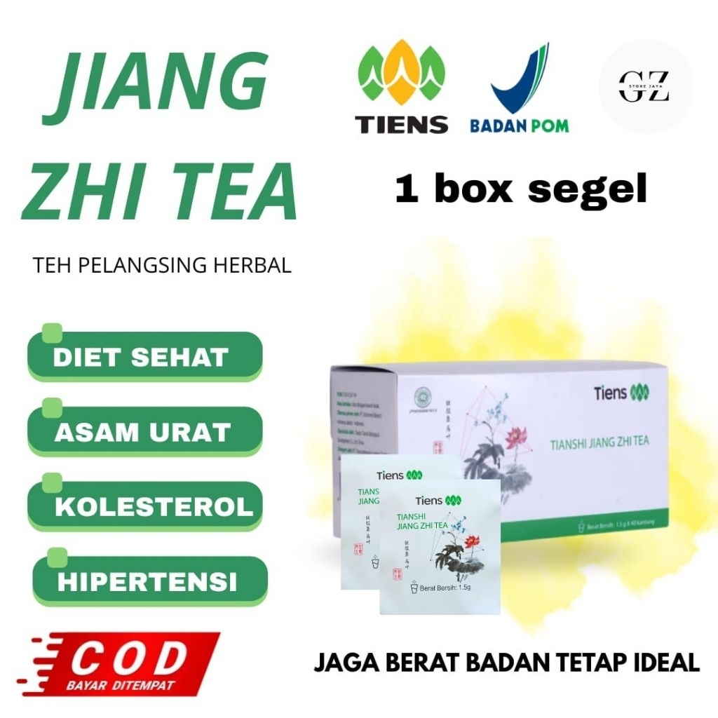 Jiang Zhi Tea 1 Box Segel, Teh Pelangsing Original, Pelangsing Badan BPOM dan Halal, Slimtea