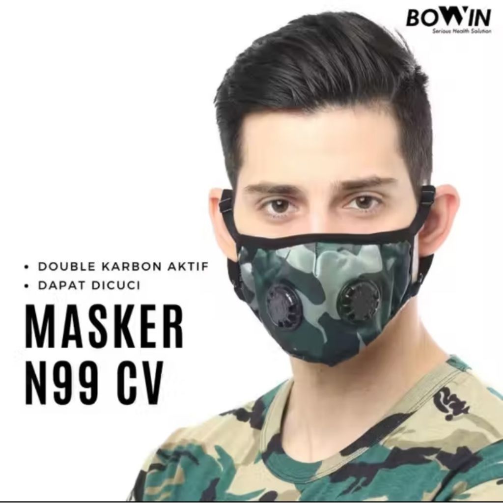 AR Bowin Washable Mask Fabric N99 Motorcyle Mask | Masker Motor Penghalang Debu