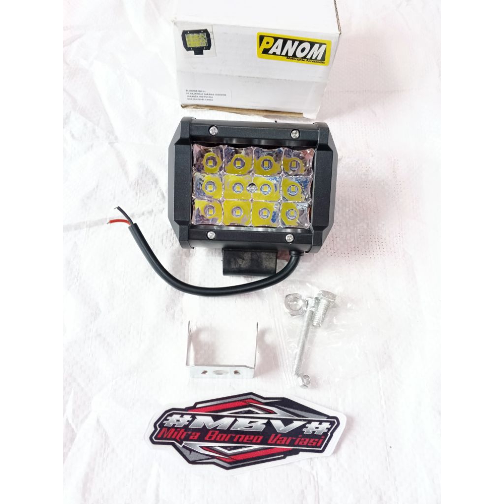 LAMPU TEMBAK SOROT WATERPROOF LED 12 MATA BESAR KLX TRAIL UNIVERSAL