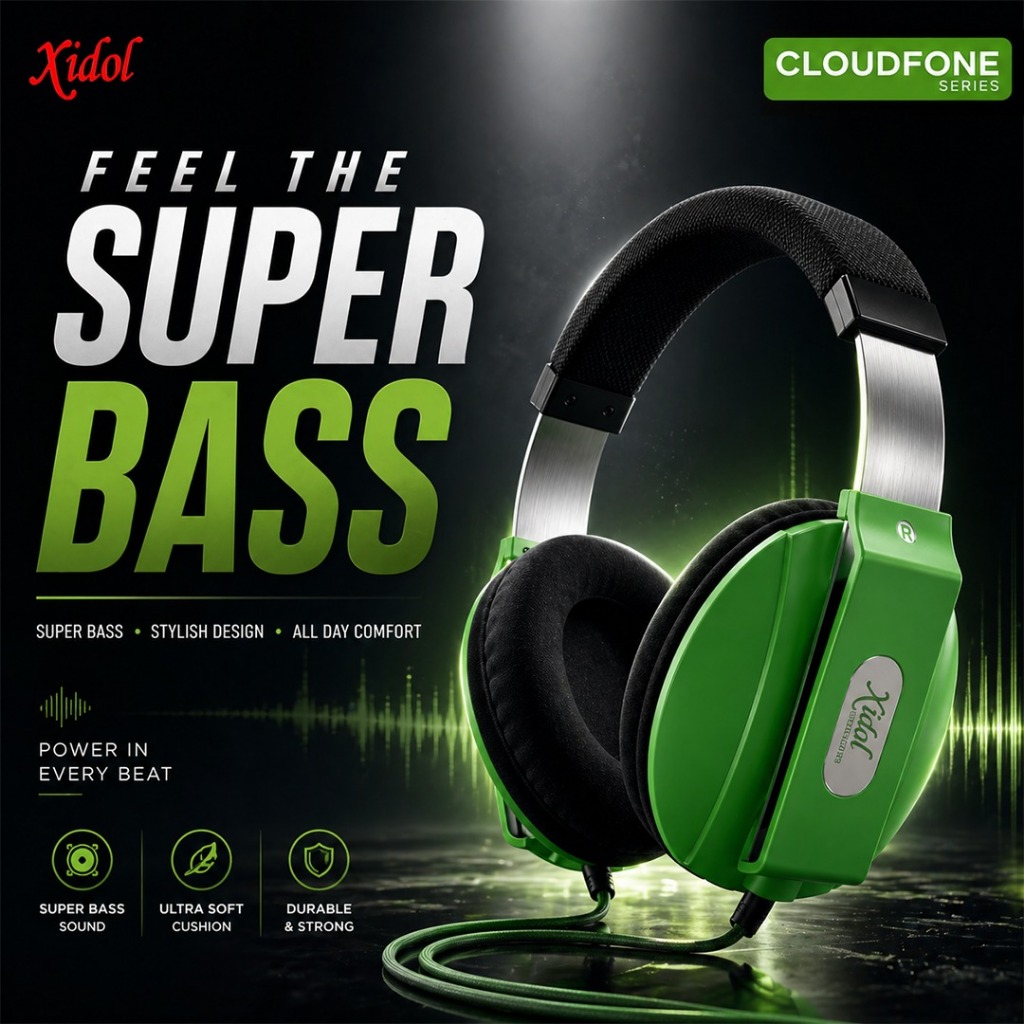 HEADPHONE HEADSET EXTRA BASS SUARA JERNIH CLOUDFONE XIDOL TYPE BB