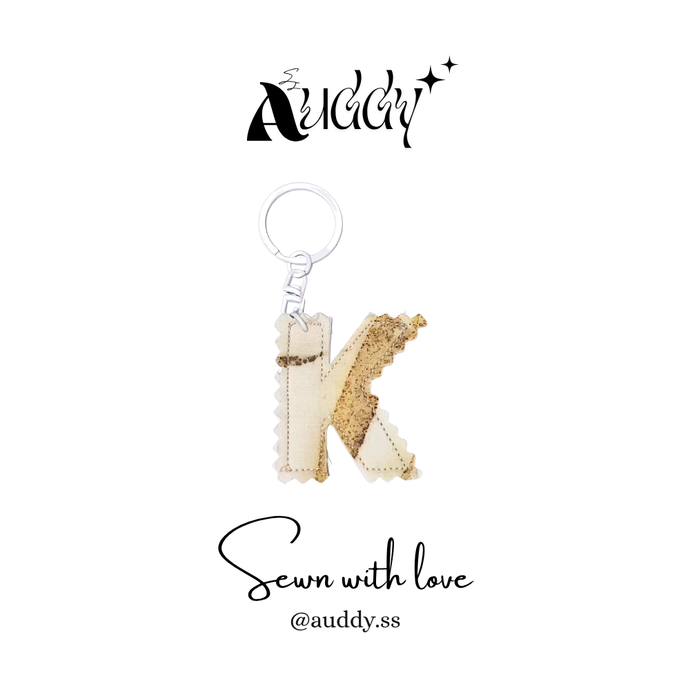Huruf K Gantungan Kunci Huruf Handmade | Aksesoris Tas Lucu | Keychain Unik Kain Perca