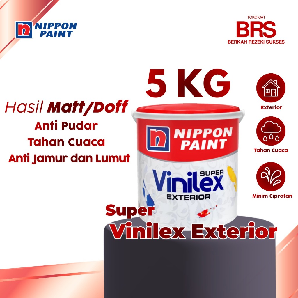 CAT TEMBOK NIPPON VINILEX SUPER EXTERIOR UKURAN 5KG, NIPPON EXTERIOR (2)