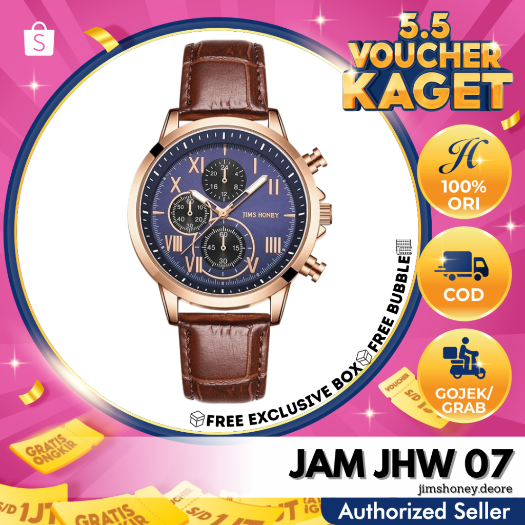 JAM TANGAN JIM HONEY JHW 07 Pria Laki-Laki Fashion Besar Analog JH Ori Murah