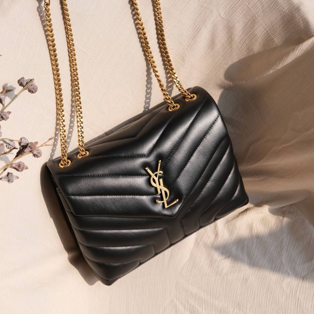 Saint Laurent YSL Small Loulou Shoulder Bag Quilted Leather in Black Ghw