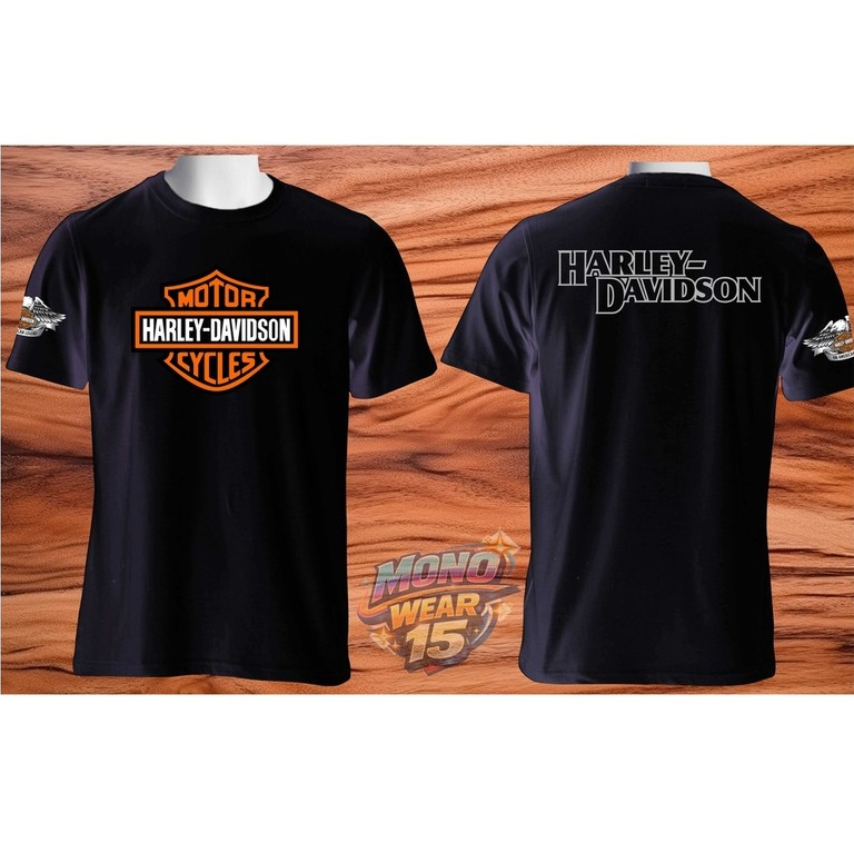 KAOS DISTRO  MOBILHARLEY DAVIDSON  SABLON KOMBINASI TIMBUL DTF ATASAN PRIA WANITA   ORIGINAL COMBED 