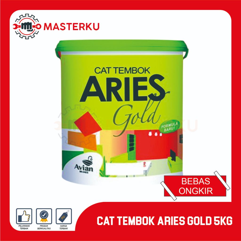 Cat Aries Gold 5kg / Cat Tembok Aries / Cat Tembok Premium