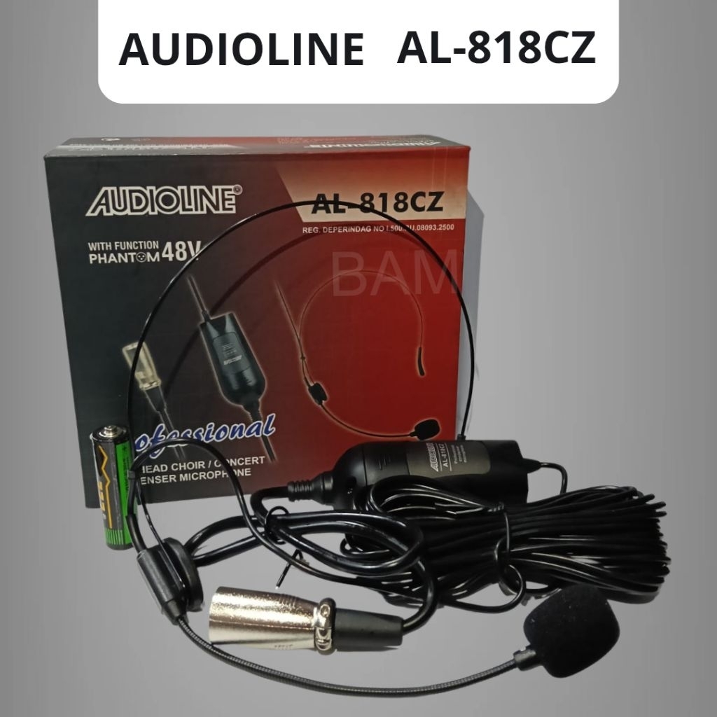 Mic Headset Audioline AL 818CZ Microphone Condenser Bando Kabel Imam Masjid
