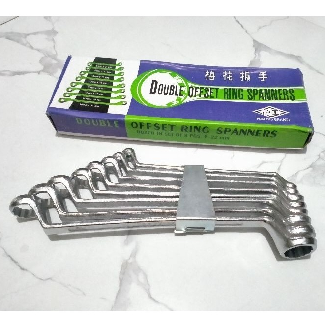 FUKUNG Kunci ring set 8pcs fukung kunci ring komplit 6mm - 22mm