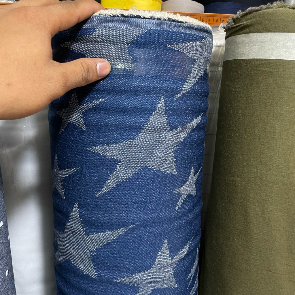 kain denim jacquard/kain denim motif