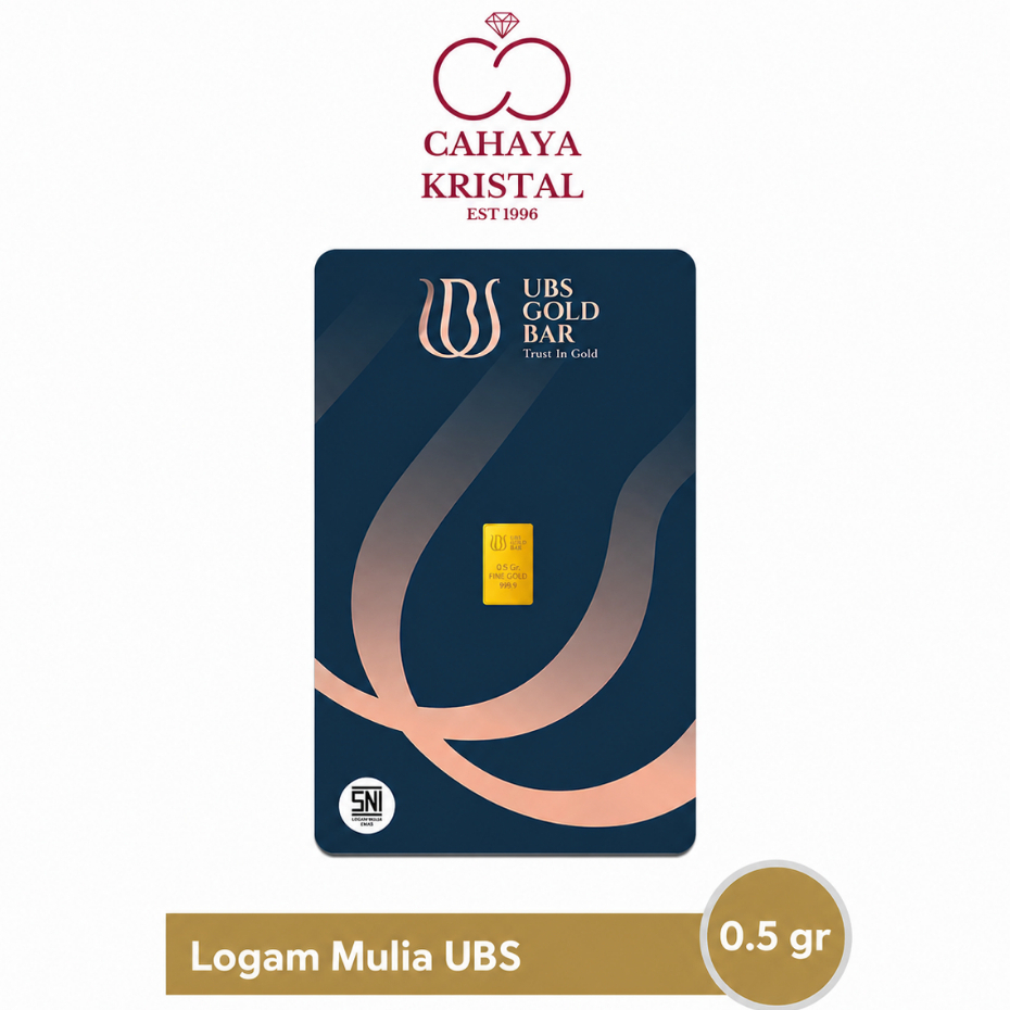 Logam Mulia (LM) Emas UBS 0.5 gram 24 karat 9999% SNI UBS Press Batik- Gold Bar